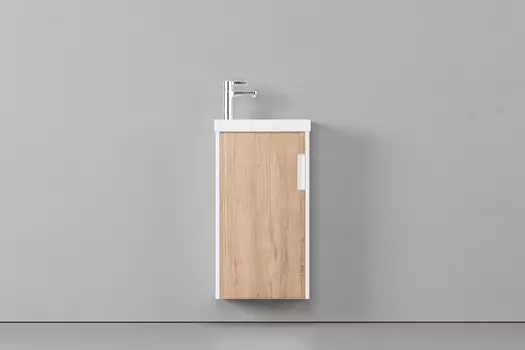 Тумба с раковиной Velvex Klaufs 40.1D белая, шатанэ