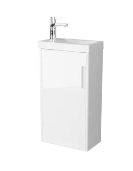 Тумба с раковиной Velvex Klaufs 40.1D белый глянец