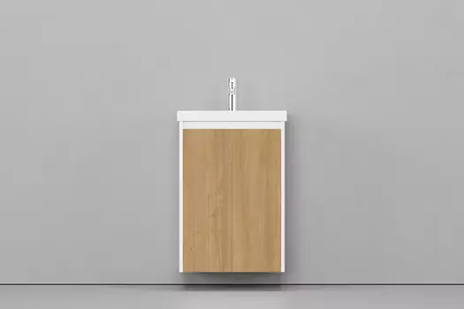 Тумба с раковиной Velvex Klaufs 50.2D белая, шатанэ, подвесная