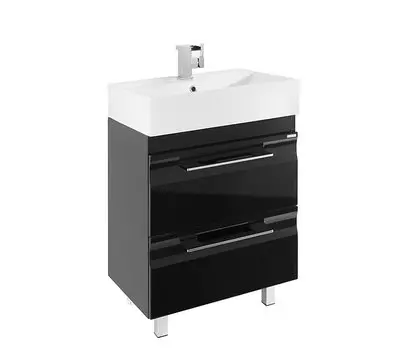 Тумба с раковиной Vod-Ok Мальта 60 с ящиками, черный