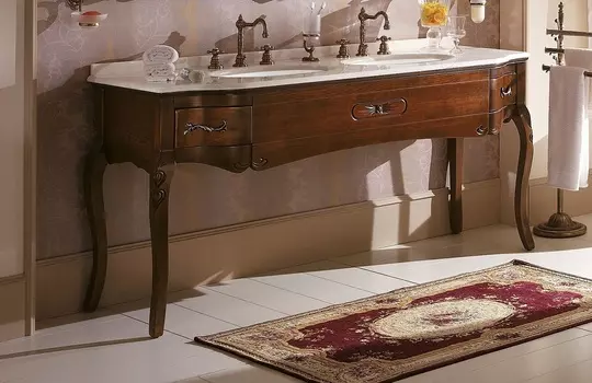 Тумба с раковиной в отделке Орех Bagno Piu Versailles 178 на 2 раковины