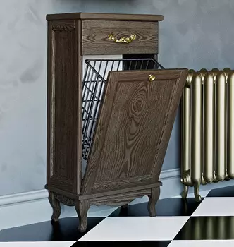 Тумба ValenHouse Лиора 40 с бельевой корзиной, кальяри, фурнитура золото