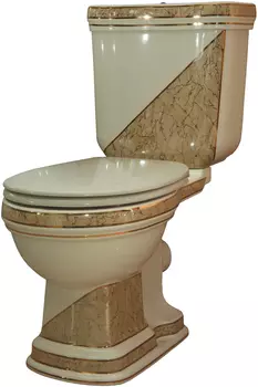 Унитаз-компакт Creavit Klasik KL310-ЗЕ с биде, карамель, диагональ беж