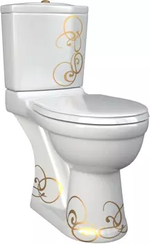 Унитаз-компакт Della Antler Super Plus джаз золото, микролифтом