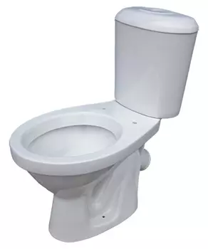 Унитаз компакт ЮБИЛЕЙНЫЙ с бачком ЛЮКС, косой выпуск с кнопочной арматурой, сидением и креплениями