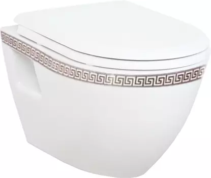 Унитаз подвесной Creavit TP325 с биде, версаче золото