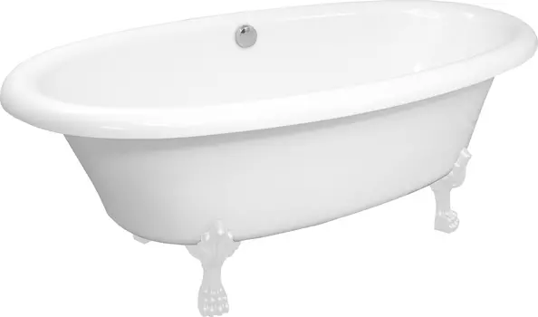 Ванна из искусственного камня AquaStone Оливия ножки белые