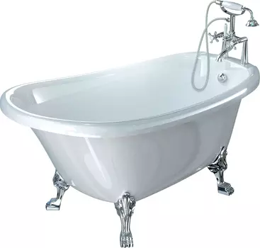 Ванна из искусственного камня Фэма Салерно 2 белая, цветные ножки