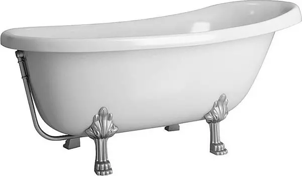 Ванна из искусственного камня Фэма Салерно белая, цветные ножки