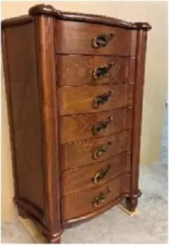 Высокий комод в отделке Орех с золотом Bagno Piu Tiffany