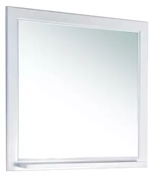 Зеркало ASB-Woodline Бергамо 85 белое с серебряной патиной массив ясеня