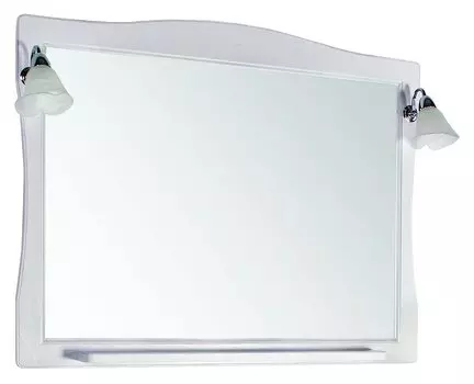 Зеркало ASB-Woodline Модена 105 белое с серебряной патиной массив ясеня