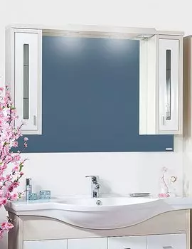 Зеркало Бриклаер Бали 120 светлая лиственница/белый глянец