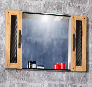 Зеркало Бриклаер Лофт 100 Метрополитен грей с двумя шкафчиками