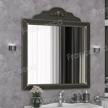 Зеркало Francesca Леонардо 85 черный, патина золото