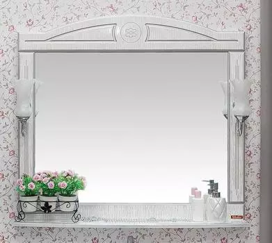 Зеркало Sanflor Адель 100, белый/серебро