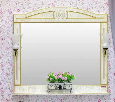 Зеркало Sanflor Адель 100, белый/золото