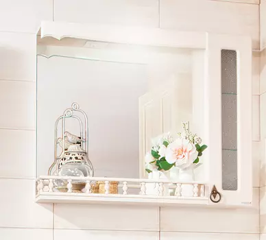 Зеркало-шкаф Бриклаер Кантри 85 Бежевый дуб прованс с балюстрадой