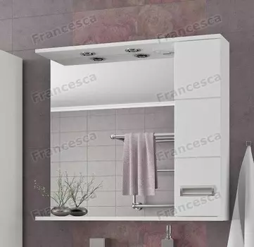 Зеркало-шкаф Francesca Кубо 80 2С белый