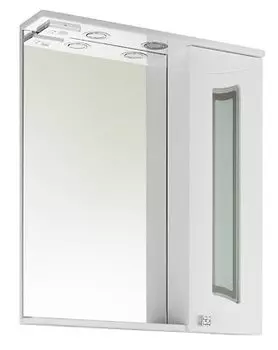 Зеркало-шкаф Vod-Ok Адам 65 (фасад стекло), белый