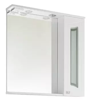 Зеркало-шкаф Vod-Ok Адам 75 (фасад стекло), белый