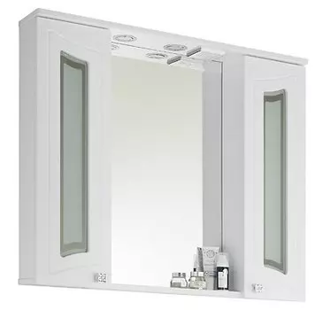 Зеркало-шкаф Vod-Ok Адам 90 (фасад стекло), белый