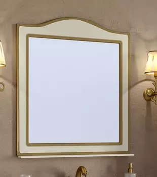 Зеркало Timo Ellen plus 80 M с полочкой, бежевый с золотом