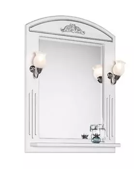 Зеркало Vod-ok Кармен 75, белый/серебро