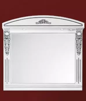 Зеркало Vod-ok Кармен 95, белый/серебро