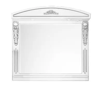 Зеркало Vod-ok Версаль 120, белый/серебро