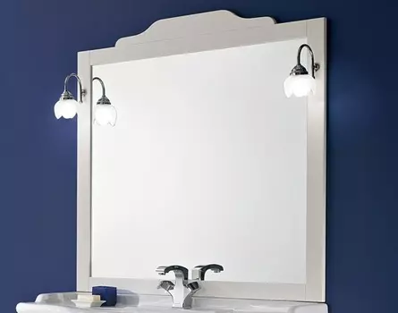 Зеркало в деревянной раме в отделке Белый матовый Bagno Piu Sophia 101