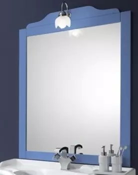 Зеркало в деревянной раме в отделке голубой Bagno Piu Sophia 101