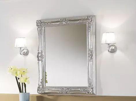 Зеркало в деревянной раме в отделке Серебро Bagno Piu Tiffany 77