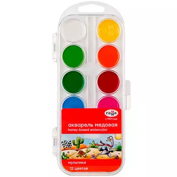Акварель Гамма Мультики без кисточки 12 цветов