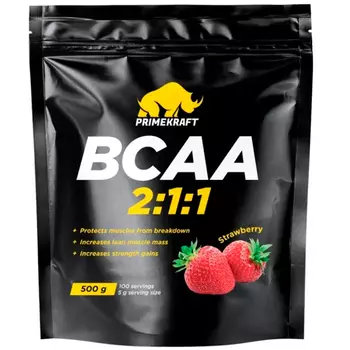 Аминокислоты Prime Kraft bcаа 2:1:1 Клубника 500 гр