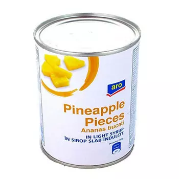 Ананасы Aro кусочки в легком сиропе 560 гр