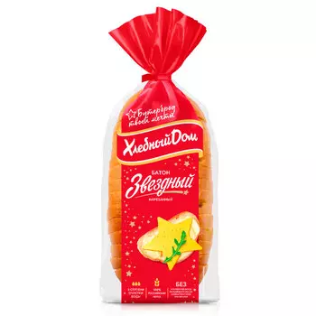 Батон Хлебный дом Звездный нарезанный 350 гр