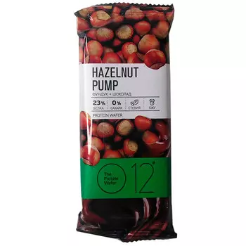 Батончик вафельный О12 Hazelnut Pump белковый с какао и фундуком 50 гр