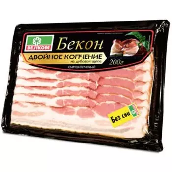 Бекон Велком двойное копчение 200 гр