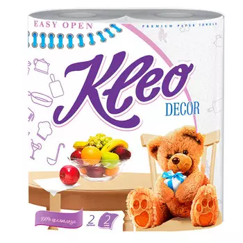 Бумажные полотенца Kleo Decor белые 2 слоя (2 шт)