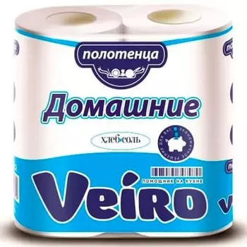 Бумажные полотенца Veiro Домашние эконом белые 2 слоя (2шт)