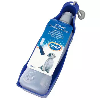 Бутылка для собак Duvo+ дорожная с поилкой синяя 500 мл
