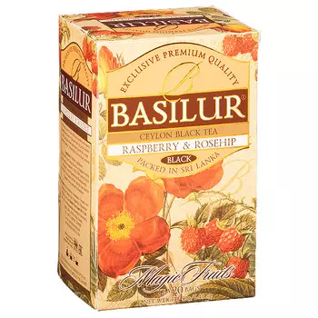 Чай черный Basilur Волшебные фрукты, малина и шиповник, 25 пак