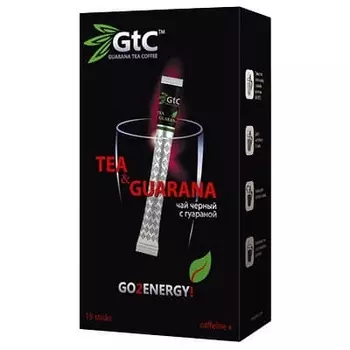 Чай в стиках GTC черный индийский с гуараной 2гр (15стик)