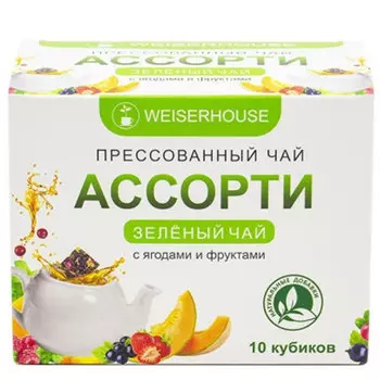 Чай зелёный Weiserhouse прессованный ассорти ягод и фруктов 10 кубиков