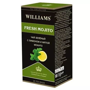 Чай зелёный Williams Fresh Mojito с лимоном и мятой Мохито 25 пак
