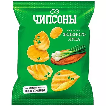 Чипсы Чипсоны со вкусом зелёного лука 40 гр