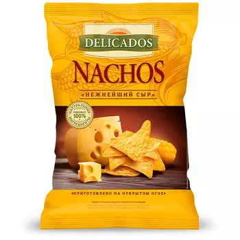 Чипсы Delicados Nachos кукурузные с нежнейшим сыром 150 гр