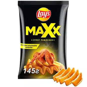 Чипсы Lays Max куриные крылышки барбекю 145 гр.