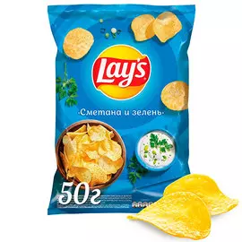 Чипсы Lays Сметана и зелень 50 гр